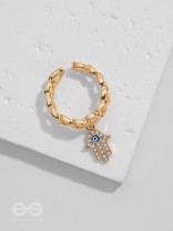 Gentle Spirits - Golden Embellished Charm Ring (Adjustable)