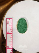 Crystal Frost - Green Druzy Ring (Adjustable)