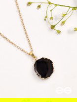 Glowing Magic - Golden And Black Resin Pendant With Anti-Tarnish Coating