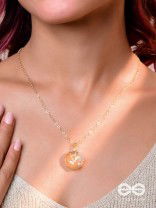 The Sunny Bloom - Golden And Yellow Resin Pendant With Anti-Tarnish Coating