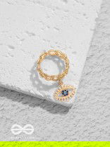 The Visionary Eye - Golden Embellished Charm Ring (Adjustable)