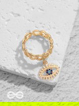 The Visionary Eye - Golden Embellished Charm Ring (Adjustable)