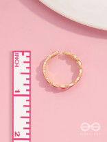 Crimson Hearts - Golden & Red Enamelled Ring