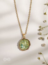 The Aqua Bloom - Golden And Teal Resin Pendant With Anti-Tarnish Coating