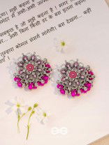The Blooming Beauties - Enamelled Oxidised Earrings