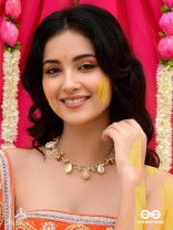 Astrta - Ivory Snowdrops -  Beads, Shells And Glass Drop Hand Embroidered Neckpiece