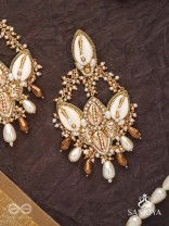 Kirmi - Shimmering Sparkles - Beads, Shells And Glass Drop Hand Embroidered Earrings