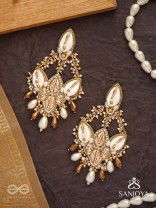 Kirmi - Shimmering Sparkles - Beads, Shells And Glass Drop Hand Embroidered Earrings