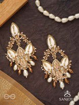 Kirmi - Shimmering Sparkles - Beads, Shells And Glass Drop Hand Embroidered Earrings