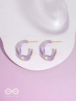 EBB AND FLOW - ENAMELLED TWISTED STUDS (PURPLE)