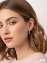 EBB AND FLOW - ENAMELLED TWISTED STUDS (PURPLE)