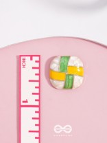 Geometric Puzzles - Enamelled Stud Earrings