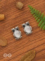 The Little Embellished Owls- Tiny Trinket Earrings(Gray)