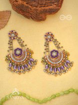 Anandabhuj- The Auroral Merriment- Resham, Beads And Glass Drops Hand Embroidered Oxidised Earrings