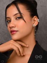 The Drizzling Stars - Silver Embellished Single Left Side Ear cuff (Non-Piercing)