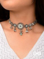 The Sky Bouquet- Enamelled Oxidised Neckpiece