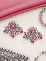 The Silver Talisman- Enamelled Oxidised Earrings