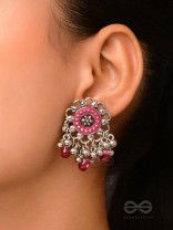 The Silver Talisman- Enamelled Oxidised Earrings