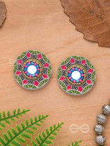 Magic Of Colors - Enamelled Oxidised Earrings