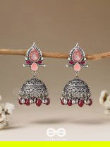 The Shades of Love - Enamelled Oxidised Jhumka Earrings