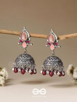The Shades of Love - Enamelled Oxidised Jhumka Earrings