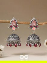 The Shades of Love - Enamelled Oxidised Jhumka Earrings