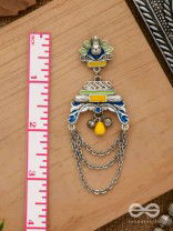 The Peacock Pride - Enamelled Oxidised Earrings