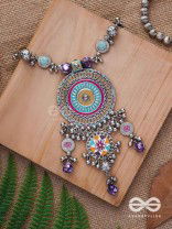 The Hypnotising Circles- Enamelled Oxidised Neckpiece