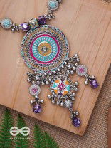 The Hypnotising Circles- Enamelled Oxidised Neckpiece