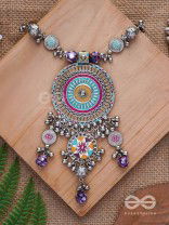 The Hypnotising Circles- Enamelled Oxidised Neckpiece