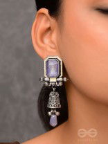 The Lilac Clouds- Oxidised Embellished Earrings