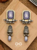 The Lilac Clouds- Oxidised Embellished Earrings