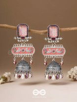 The Rosewood Nostalgia- Enamelled Oxidised Jhumka Earrings