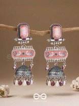 The Rosewood Nostalgia- Enamelled Oxidised Jhumka Earrings