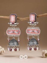 The Rosewood Nostalgia- Enamelled Oxidised Jhumka Earrings