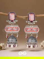 The Rosewood Nostalgia- Enamelled Oxidised Jhumka Earrings