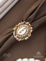 Haimana - The Shell Haven - Beads And Shell Hand Embroidered Ring