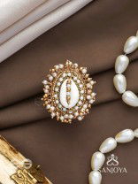 Haimana - The Shell Haven - Beads And Shell Hand Embroidered Ring