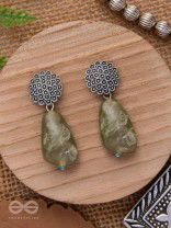 The Greenland Mist- Stone Oxidised Earrings