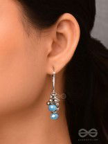 The Blue Orchid- Glass Drops Oxidised Earrings