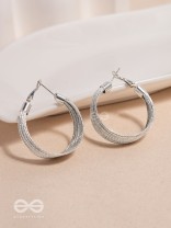 Spiral Strands - Statement Silver Hoop Earrings 
