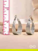 Spiral Strands - Statement Silver Hoop Earrings 