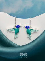Sky Wings - Silver Enamelled Earrings