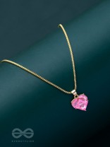 The Crystal Heart - Golden Embellished Neckpiece With Anti-Tarnish Coating