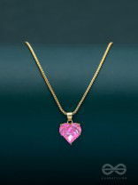 The Crystal Heart - Golden Embellished Neckpiece With Anti-Tarnish Coating