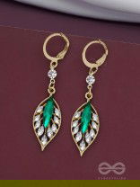 Lush Leaflets - Golden Embellished Earrings