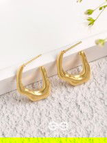 Mirage Embrace - Golden Stainless Steel Earrings With Anti-Tarnish Coating