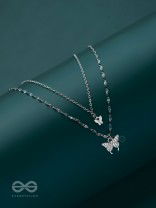 Flutterby Fantasy - Multilayered Silver Necklace With Anti-Tarnish Coating