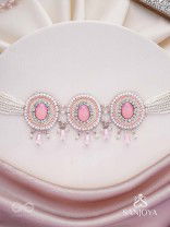 Nishru - Life In Spring - Stones, Glass Drops And Beads Hand Embroidered Neckpiece