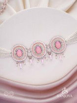 Nishru - Life In Spring - Stones, Glass Drops And Beads Hand Embroidered Neckpiece